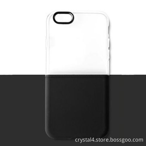 Shock-resistant dual color hybrid phone case with transparent window